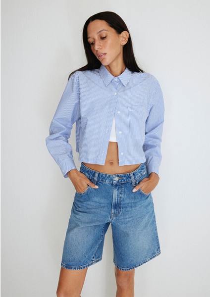 Melina Real Blue Indigo Mavisi Jean Şort 1410144-87086 fiyatları