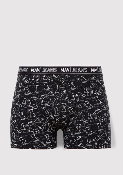 Satranç Baskılı Siyah Boxer 0911313-900