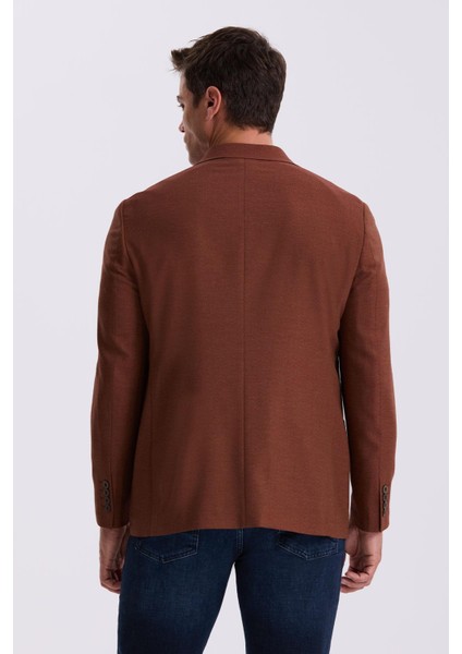 Kızıl Klasik Kalıp Kırlangıç Yaka Torba Cep Ceket