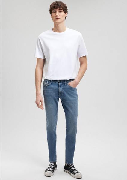 Erkek Rob Puslu Mavi Comfort Jean Pantolon 001030-31271