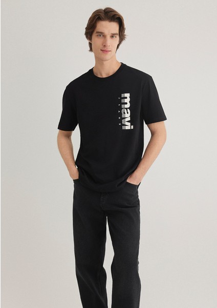Mavi Jeans Baskılı Siyah Tişört 0611745-900