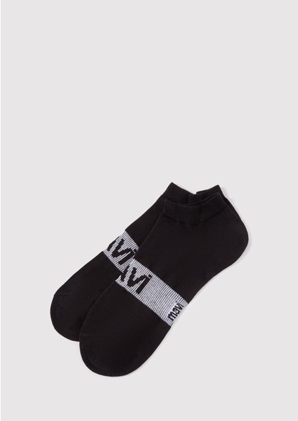 Logo Baskılı Siyah Patik Çorap 0911330-900