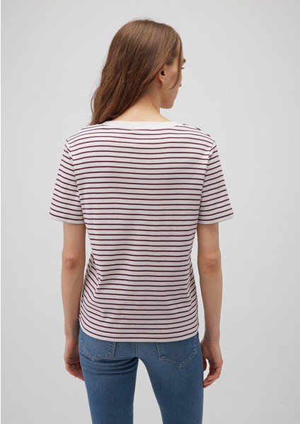 Bordo Çizgili Basic Tişört 1611653-88108 fırsatları