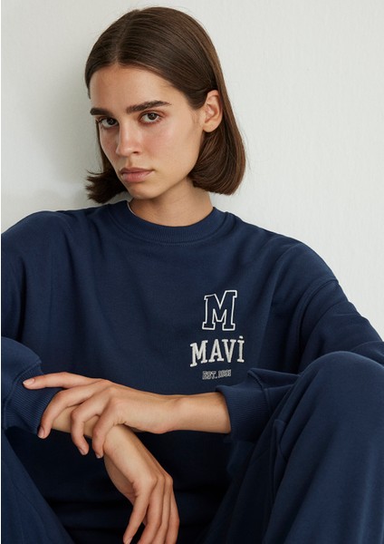Mavi Logo Baskılı Lacivert Sweatshirt 1S10148-70488 fiyatları