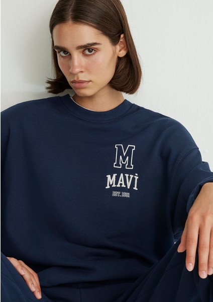 Mavi Logo Baskılı Lacivert Sweatshirt 1S10148-70488 modelleri