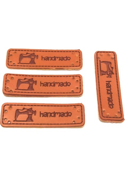 10 Adet Handmade Deri Etiket Dikiş Makinesi Figürlü Etiket , Etiketler