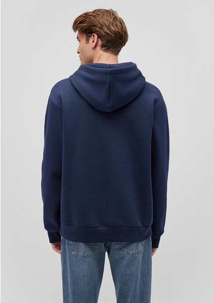 Kapüşonlu Lacivert Basic Sweatshirt 0S10275-70490
