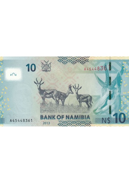 Namibia 10 Dolar 2013, P#11B, Çil, Eski Yabancı Kağıt Para