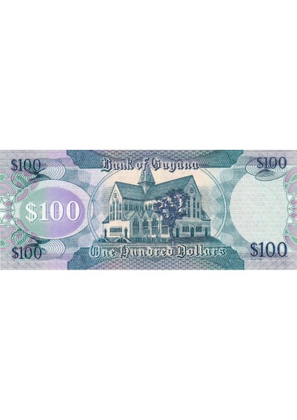 Guyana 100 Dolar 2022, P#36E, Çil, Eski Yabancı Kağıt Para modelleri