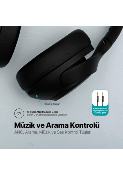 Soundmax Pro Anc Kulaküstü Kablosuz Bluetooth Kulaklık