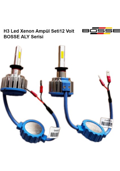 H3 Led Xenon Far Ampül Set Şimşek Etkili Bosse Aly Serisi 12 Volt