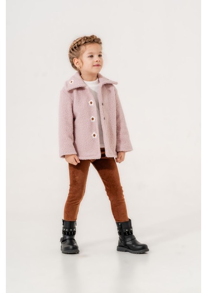 Nakışlı Kuzu Kaban Kız Çocuk takım - Pembe modelleri