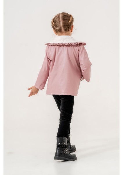 Içi Welsoft Deri Montlu Cep Detay Kız çocuk takım - Pembe modelleri