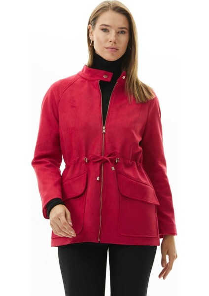 Beli Büzgülü Raglan Kol Dıştan Cep Süet Ceket indirimleri