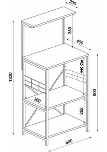 Çok Amaçlı Mutfak Bangosu - Atlantik Çam - 128x40x60 cm indirimleri