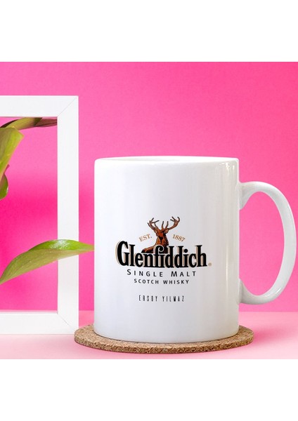 Kişiye Özel Glenfiddich Whisky Beyaz Kupa Bardak