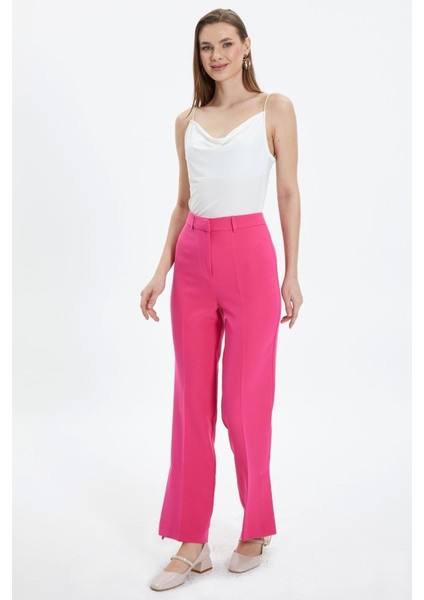 Yanları Yırtmaçlı Cepsiz Pantolon