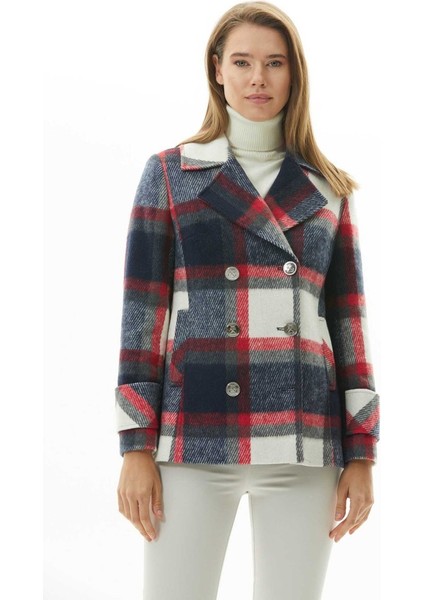 Kruvaze Yaka Kuptan Cep Ekose Kaban