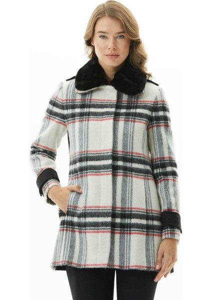 Gizli Patlı Yakası Kürklü Ekose Kaban fiyatları