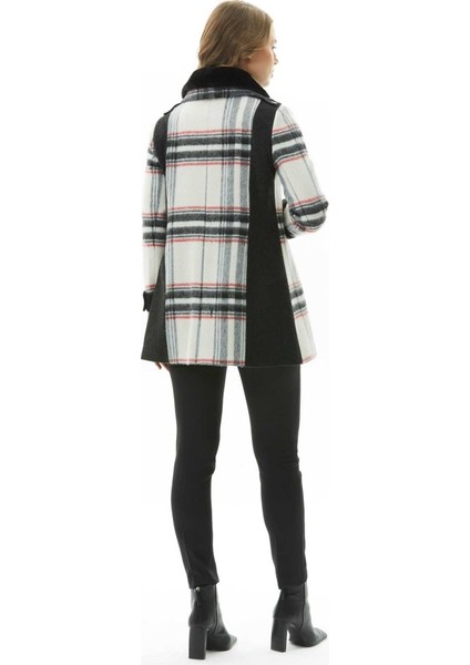 Gizli Patlı Yakası Kürklü Ekose Kaban fırsatları