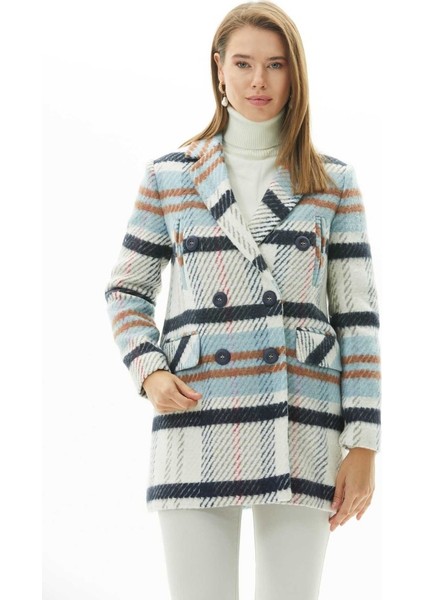 Kruvaze Yaka Dik Cep Ekose Kaban fiyatları