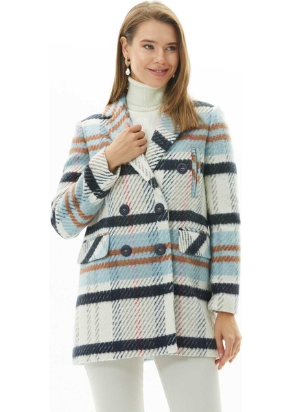 Kruvaze Yaka Dik Cep Ekose Kaban modelleri