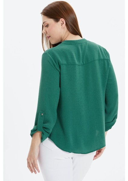 Büyük Beden Hakim Yaka Fleto Cep Bluz indirimleri