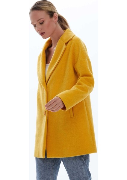 Erkek Yaka Düşük Kol Çift Düğme Kaban