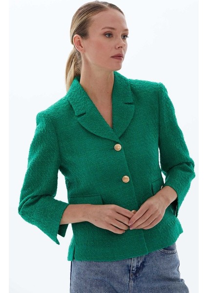 Ufak Erkek Yaka Dıştan Cep Şanel Ceket