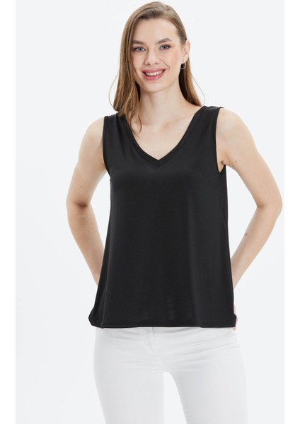 Önü ve Arkası V Parlak Penye Bluz fiyatları