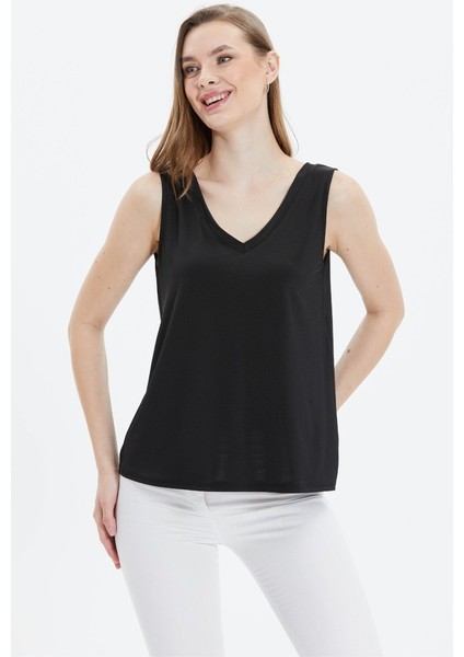 Önü ve Arkası V Parlak Penye Bluz modelleri