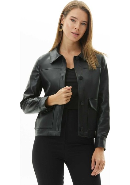 Dıştan Cep Dikişli Deri Ceket fiyatları