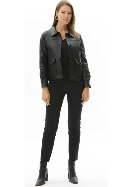 Dıştan Cep Dikişli Deri Ceket modelleri