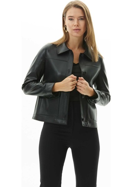 Dıştan Cep Dikişli Deri Ceket fırsatları