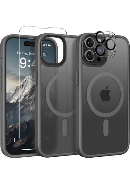 iPhone 14 Pro Kılıf Sio Magsafe Özellikli Mat Kılıf 3lü Kombin Kılıf