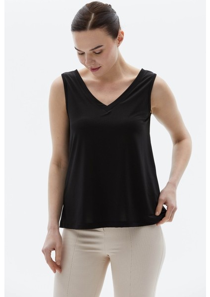 Önü V Arkası V Parlak Penye Bluz fırsatları