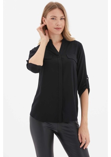 Hakim Yaka Kapak Cep Bluz fiyatları