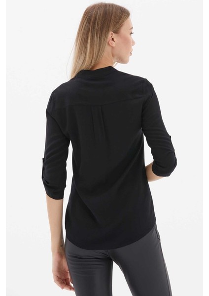 Hakim Yaka Kapak Cep Bluz fırsatları