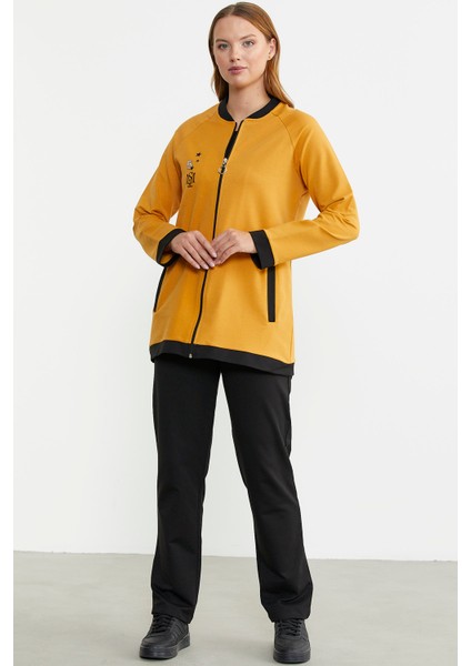 Renk Kombinli Tunik Eşofman Takım - Hardal modelleri