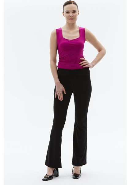 Kendinden Fitilli Ispanyol Paça Pantolon