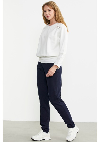 Omuz Düğme Detaylı Eşofman Takım - Ekru modelleri