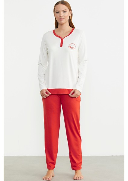 Renk Geçişli Rahat Kalıp Pijama Takım - Mercan fiyatları