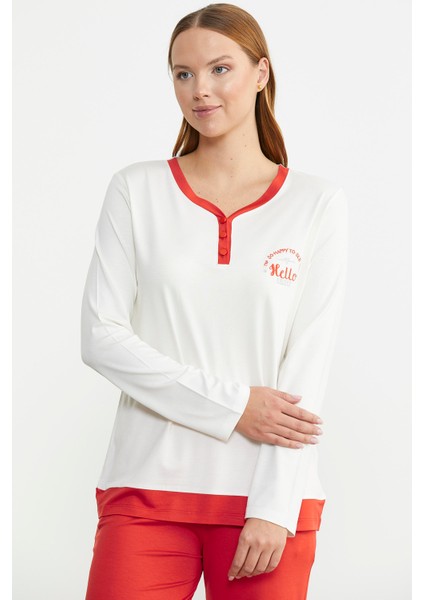 Renk Geçişli Rahat Kalıp Pijama Takım - Mercan modelleri