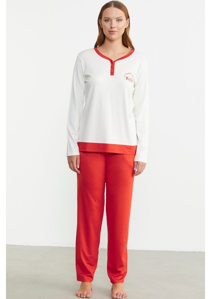 Renk Geçişli Rahat Kalıp Pijama Takım - Mercan fırsatları