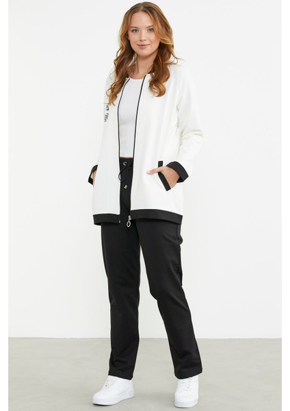 Renk Kombinli Tunik Eşofman Takım - Ekru modelleri