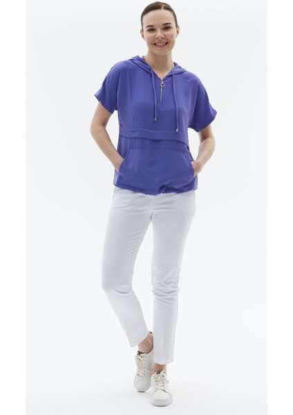 Yakası Fermuarlı Kanguru Cep Bluz modelleri