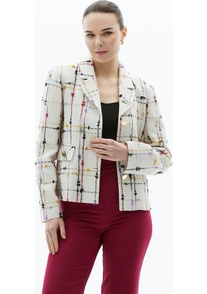 Küçük Erkek Yaka Renkli Ekose Ceket modelleri