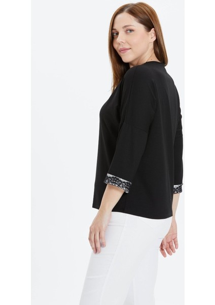 Büyük Beden Dantel Kombinli Penye Bluz fırsatları