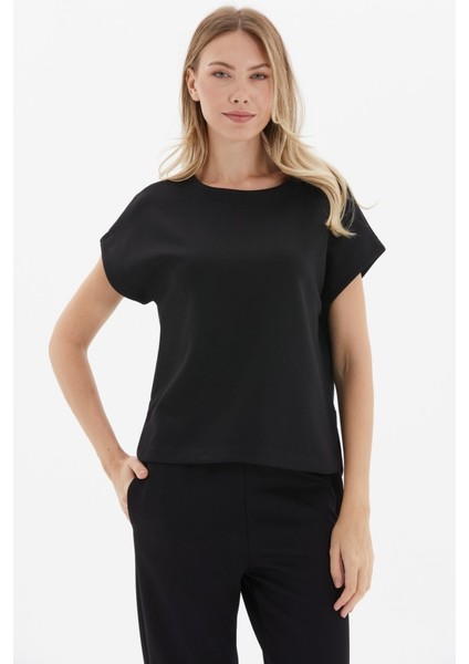 Düşük Kol Kayık Yaka Kısa Kol Bluz