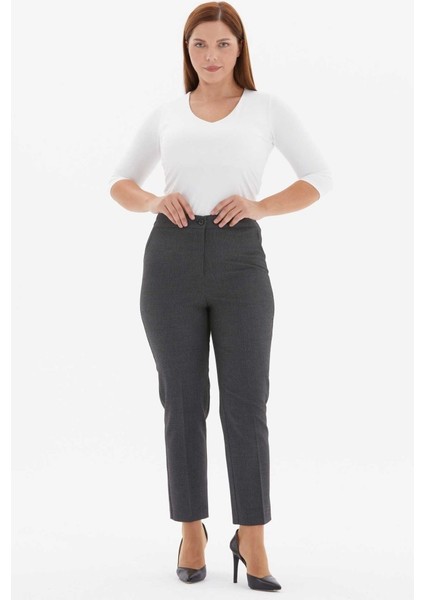 Büyük Beden Lastikli Süs Cep Çizgili Pantolon fiyatları